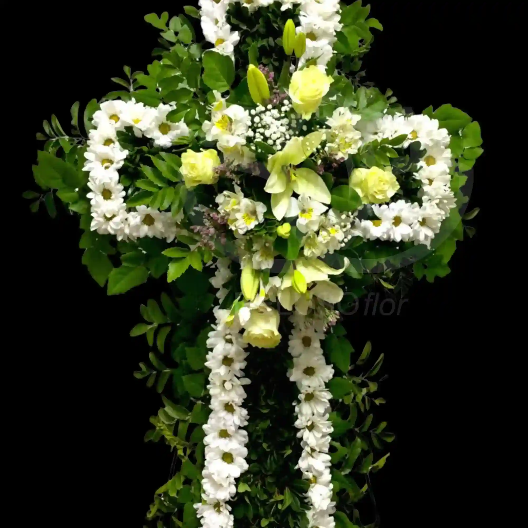 Cruz de condolencias blanca 4