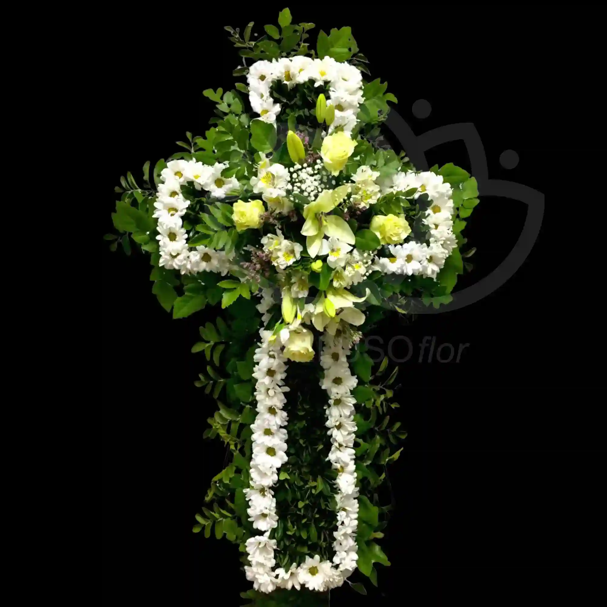 Cruz de condolencias blanca 2