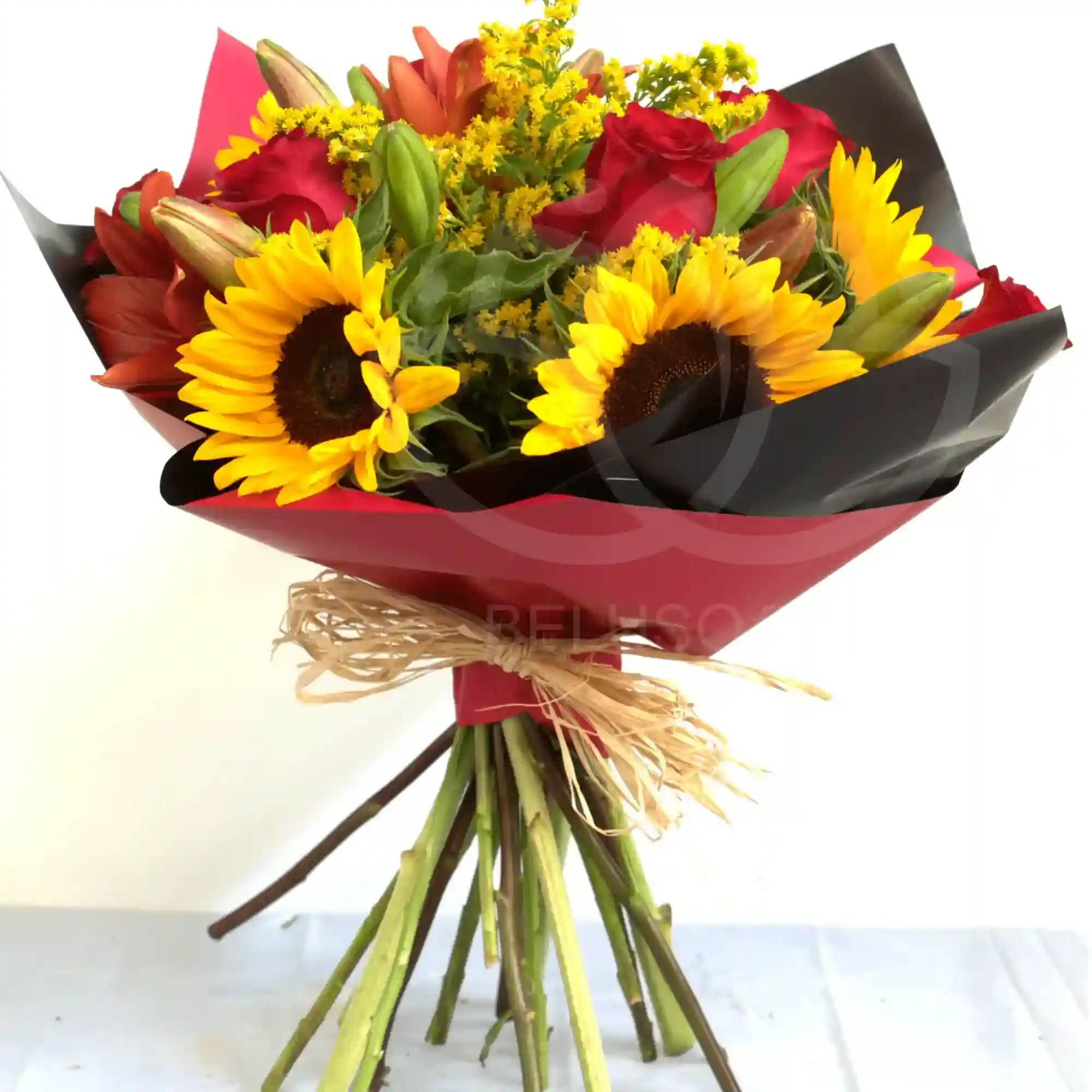 Ramo de girasoles y rosas premium 4