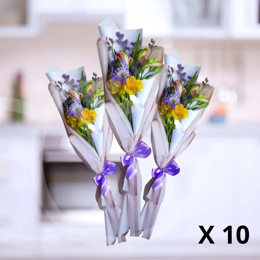 Pack de 10 ramos "Flores de la Alegría"