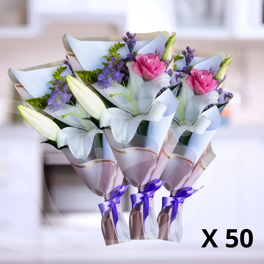 Pack de 50 ramos "Lilium soft expression"