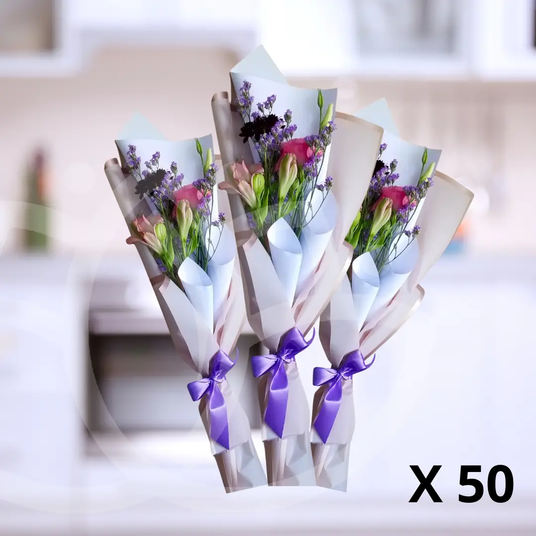 Pack de 50 ramos "Ramo Pureza Floral"