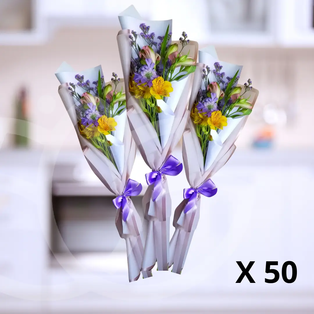 Pack de 50 ramos "Flores de la Alegría"