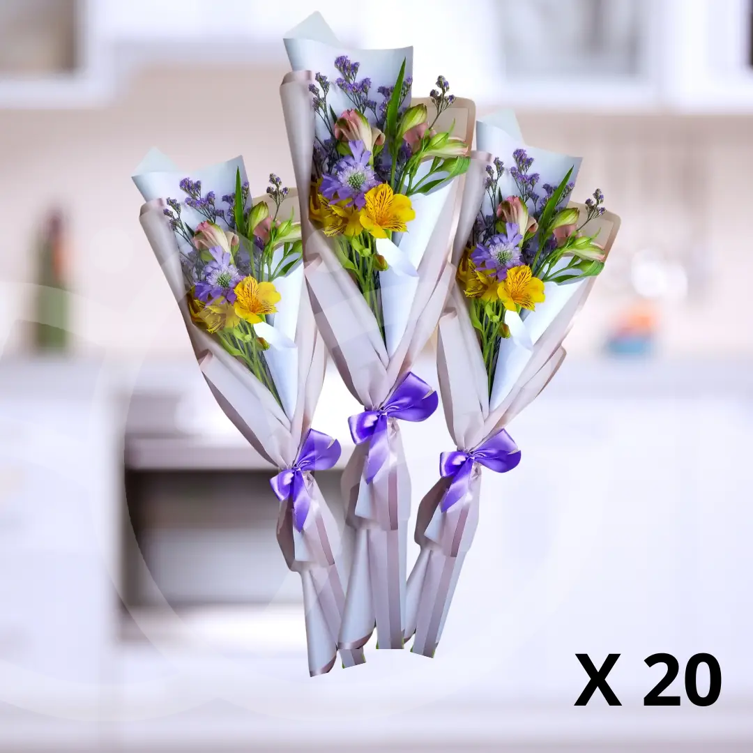 Pack de 20 ramos "Flores de la Alegría"