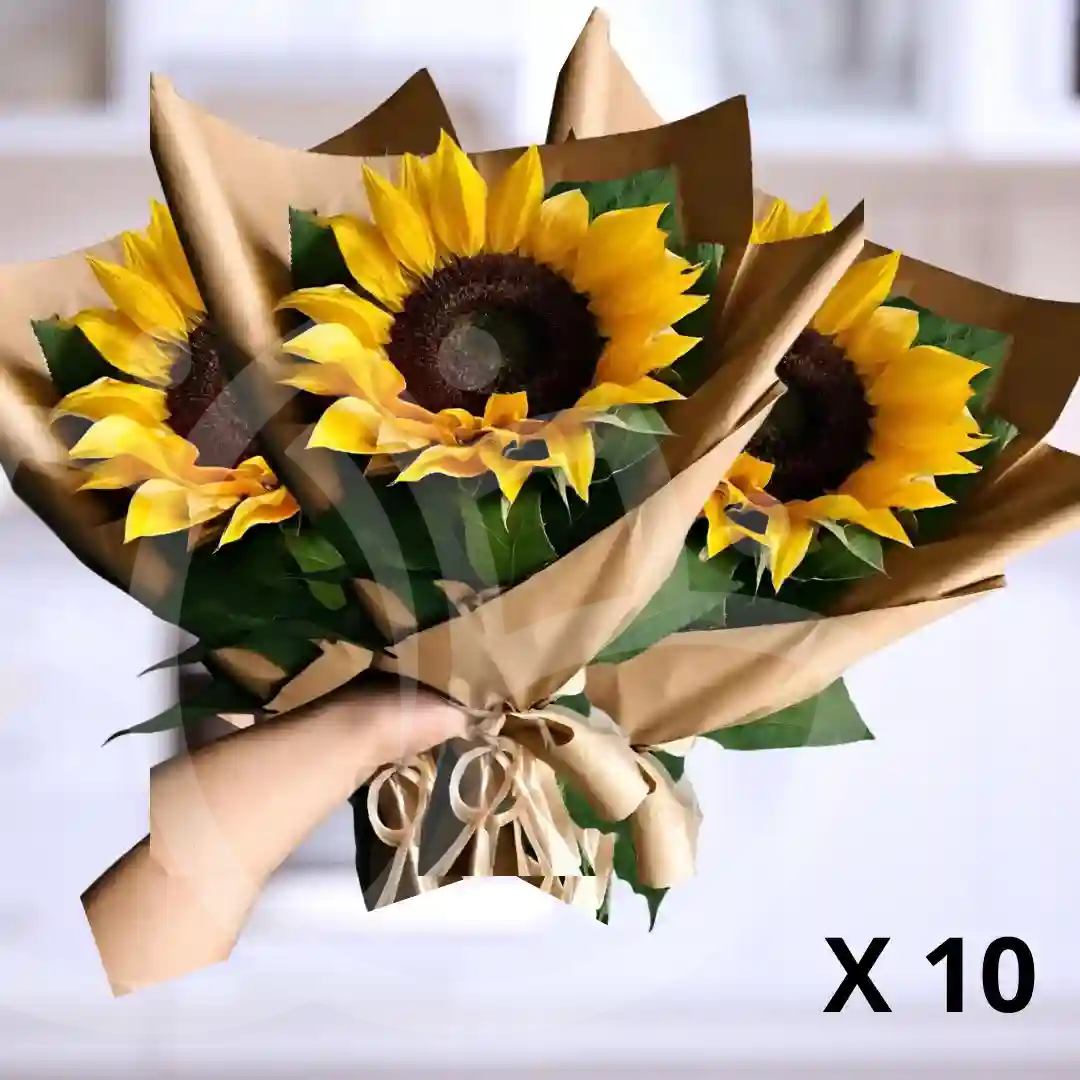 Pack de 10 ramos "Girasol en su Singularidad" 1