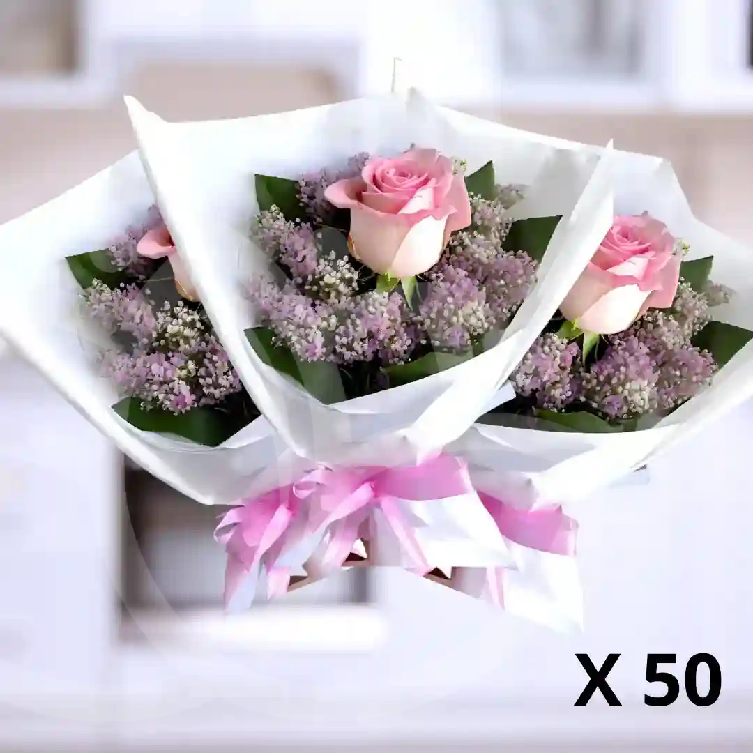 Pack de 50 ramos "Rosa Rosada en Su Singularidad" 4