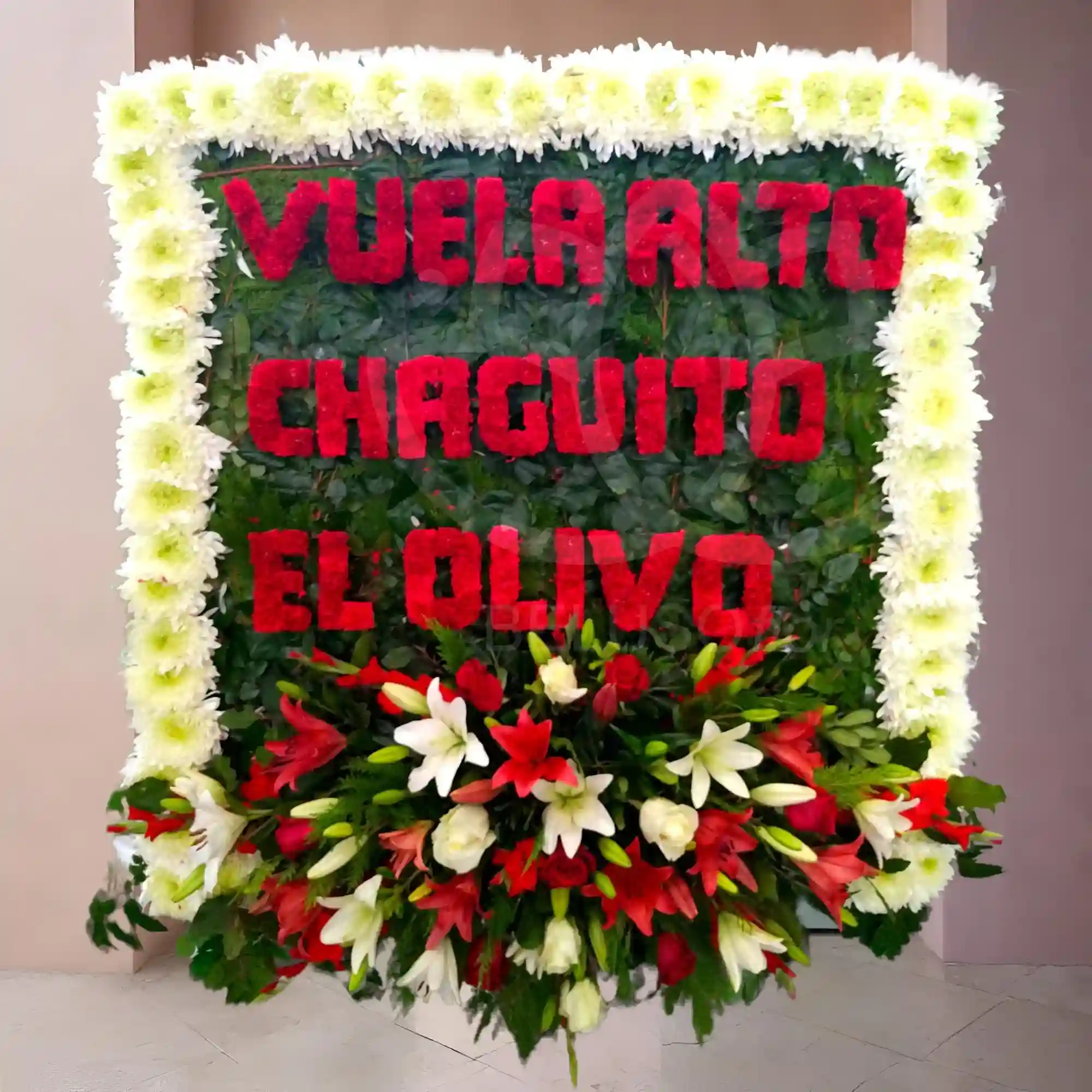 Ofrenda floral grande con mensaje personalizado  4